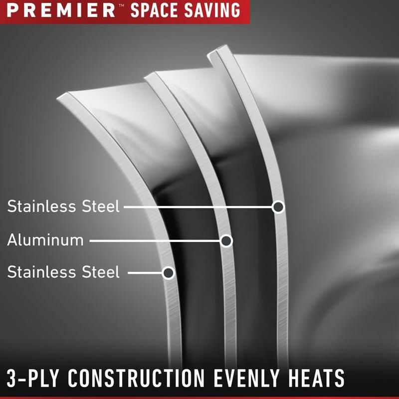 フライパン25cmステンレスカルファロンプレミアIH対応スペースセーブCalphalonPremierSpace-SavingStainlessSteelFryPan10in