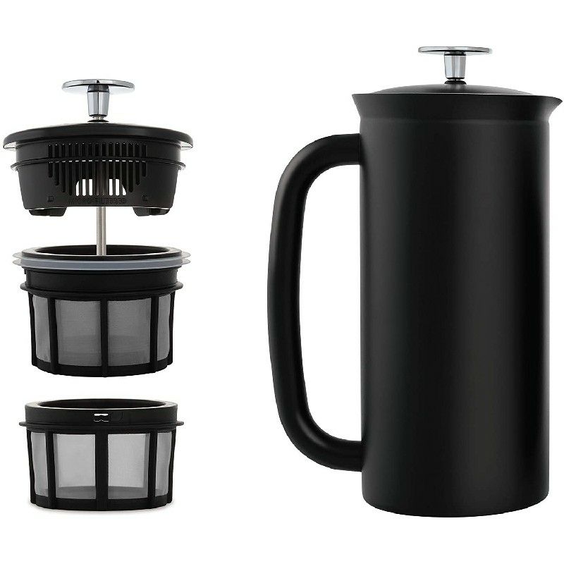 エスプロコーヒーフレンチプレスステンレス保温ダブルウォール532mlESPROP7DoubleWalledStainlessSteelInsulatedCoffeeFrenchPress(PolishedStainlessSteel,18Ounce)