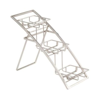 ディスプレイスタンド 角形 3段 メタル クロム カフェ レストラン バイキング ビュッフェ American Metalcraft TAS Folding Three-Tier Chrome Arch Display Stand 124TAS