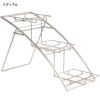 ディスプレイスタンド角形3段メタルクロムカフェレストランバイキングビュッフェAmericanMetalcraftTASFoldingThree-TierSmallChromeArchDisplayStand124TAS