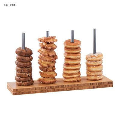 ベーグル ドーナツ ディスプレイスタンド 4列 バンブー 竹 カフェ レストラン バイキング ビュッフェ Cal-Mil 22008-4-60 Bamboo 4 Peg Bagel / Donut Display Stand 21122008460