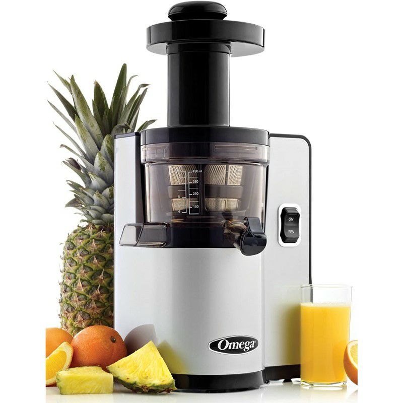 スロージューサーオメガシルバーOmegaJuicersVSJ843RSVerticalSlowMasticatingJuicerMakesContinuousFreshFruitandVegetableJuiceat43RevolutionsperMinuteFeaturesCompactDesignAutomaticPulpEjection,150-Watt,Silver家電