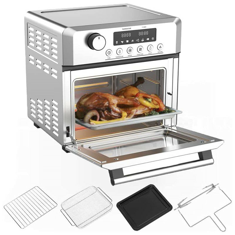 エアフライヤーロティサリーオーブンディハイドレーターONGAirFryer,10.6-QuartsToasterOven,RotisserieOven,1500WElectricAirFryerOvenwithLEDDigitalTouchscreen,10-in-1CountertopOven家電