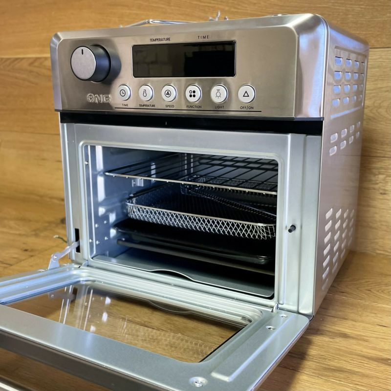 エアフライヤーロティサリーオーブンディハイドレーターONGAirFryer,10.6-QuartsToasterOven,RotisserieOven,1500WElectricAirFryerOvenwithLEDDigitalTouchscreen,10-in-1CountertopOven家電