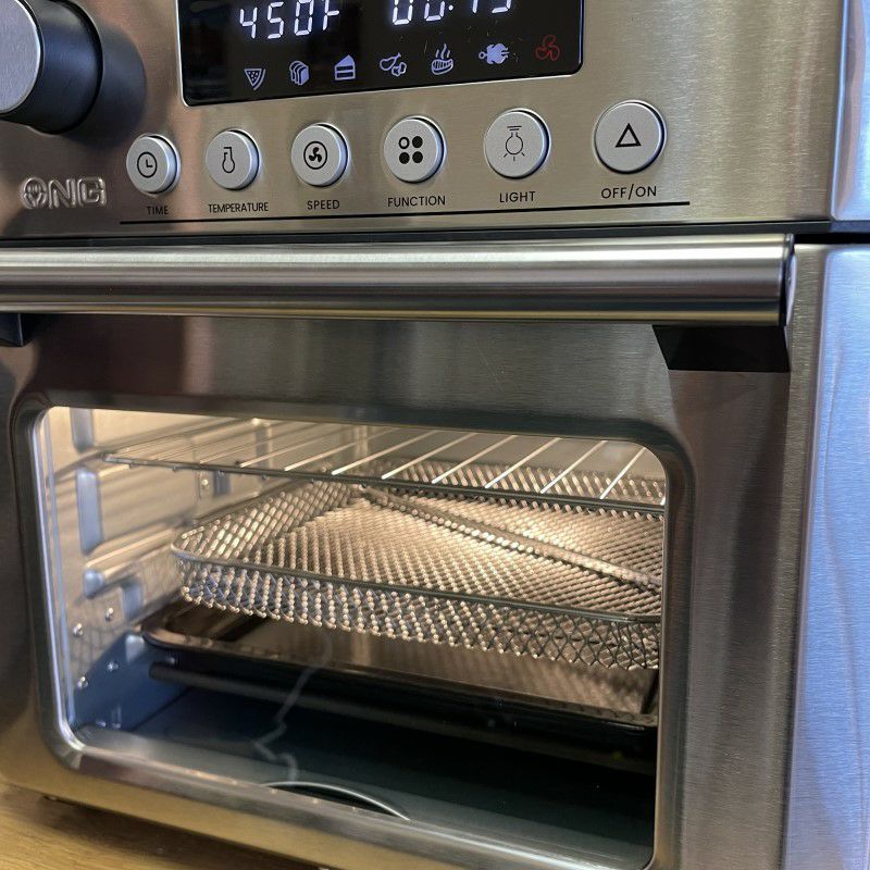 エアフライヤーロティサリーオーブンディハイドレーターONGAirFryer,10.6-QuartsToasterOven,RotisserieOven,1500WElectricAirFryerOvenwithLEDDigitalTouchscreen,10-in-1CountertopOven家電