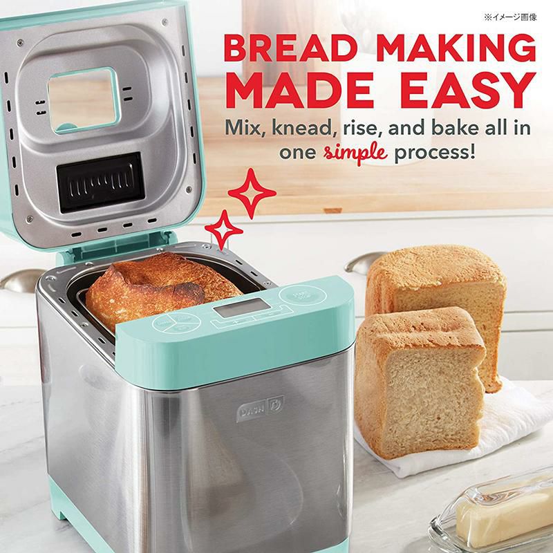 ホームベーカリーブレッドメーカーグルテンフリーモードダッシュDashEverydayStainlessSteelBreadMaker,Upto1.5lbLoaf,Programmable,12Settings+GlutenFree&AutomaticFillingDispenser-Aqua家電