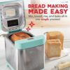 ホームベーカリーブレッドメーカーグルテンフリーモードダッシュDashEverydayStainlessSteelBreadMaker,Upto1.5lbLoaf,Programmable,12Settings+GlutenFree&AutomaticFillingDispenser-Aqua家電