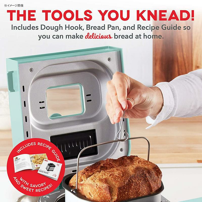 ホームベーカリーブレッドメーカーグルテンフリーモードダッシュDashEverydayStainlessSteelBreadMaker,Upto1.5lbLoaf,Programmable,12Settings+GlutenFree&AutomaticFillingDispenser-Aqua家電