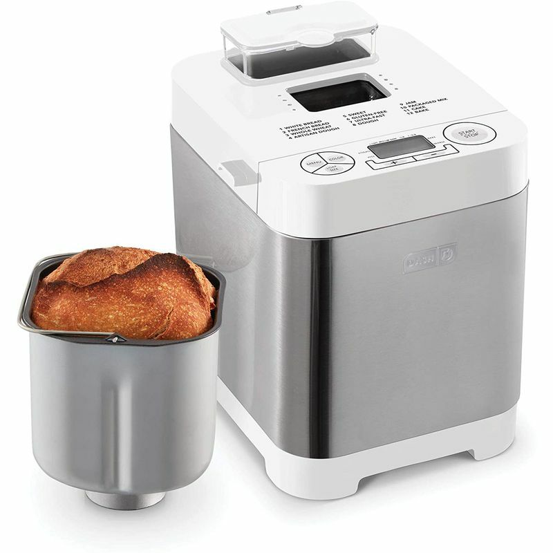 ホームベーカリーブレッドメーカーグルテンフリーモードダッシュDashEverydayStainlessSteelBreadMaker,Upto1.5lbLoaf,Programmable,12Settings+GlutenFree&AutomaticFillingDispenser家電