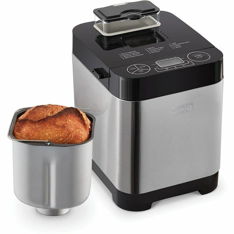 ホームベーカリーブレッドメーカーグルテンフリーモードダッシュDashEverydayStainlessSteelBreadMaker,Upto1.5lbLoaf,Programmable,12Settings+GlutenFree&AutomaticFillingDispenser家電