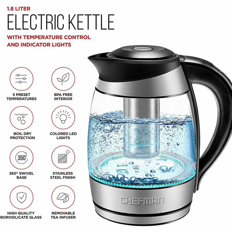 【送料無料】シェフマンプレシジョン電気ケトル約1.7LChefmanRJ11-17-GPPrecisionElectricKettle