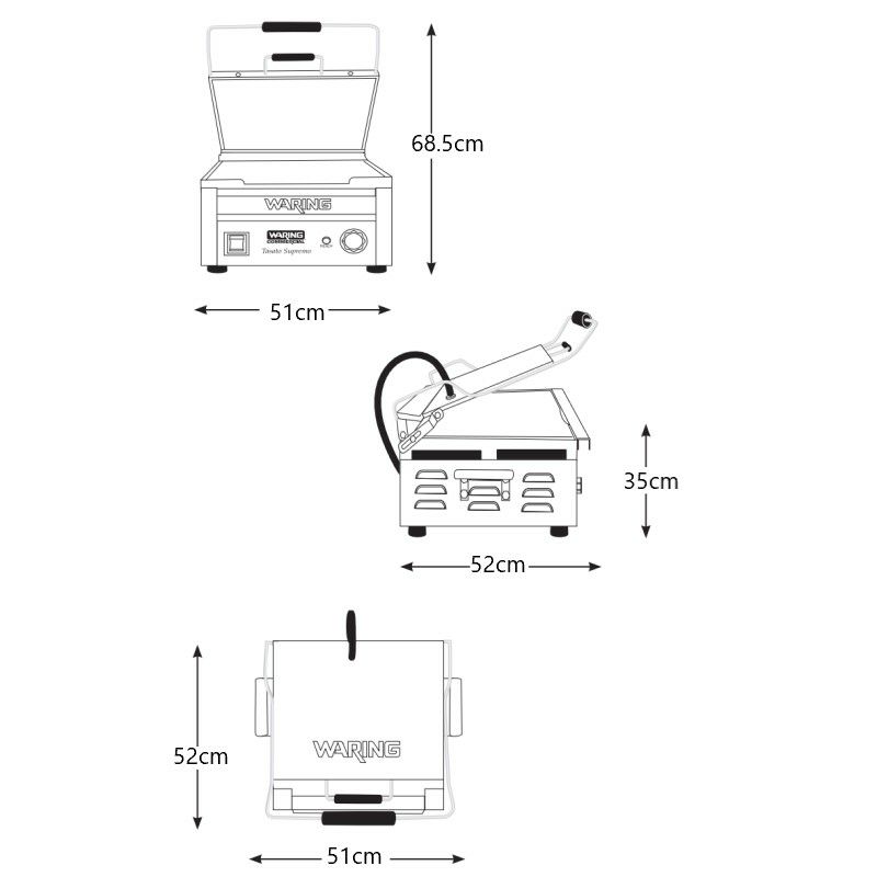 パニーニサンドイッチグリルプレス業務品質溝なしタイマー付ワーリングWaringWFG275TostatoSupremoSmoothTop&BottomPaniniSandwichGrillwithTimer-14"x14"CookingSurface-120V,1800W家電