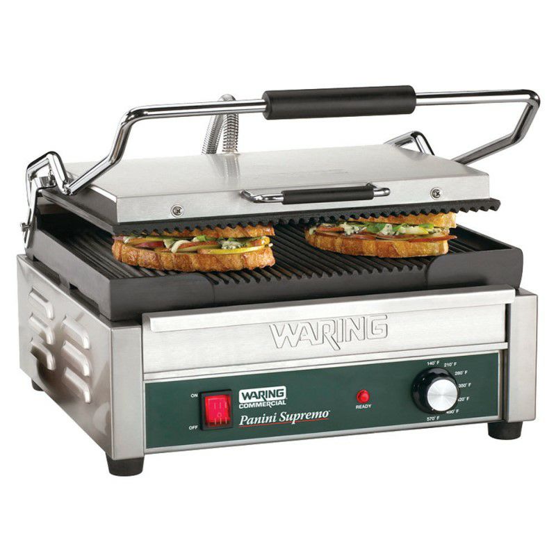 パニーニサンドイッチグリルプレス業務品質溝あり37×28ワーリングWaringWDG250GroovedTop&SmoothBottomPaniniSandwichGrill-141/2"x11"CookingSurface-120V,1800W家電