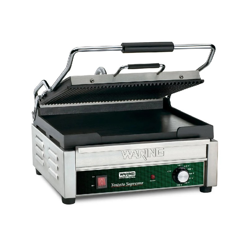 パニーニサンドイッチグリルプレス業務品質溝あり37×28ワーリングWaringWDG250GroovedTop&SmoothBottomPaniniSandwichGrill-141/2"x11"CookingSurface-120V,1800W家電