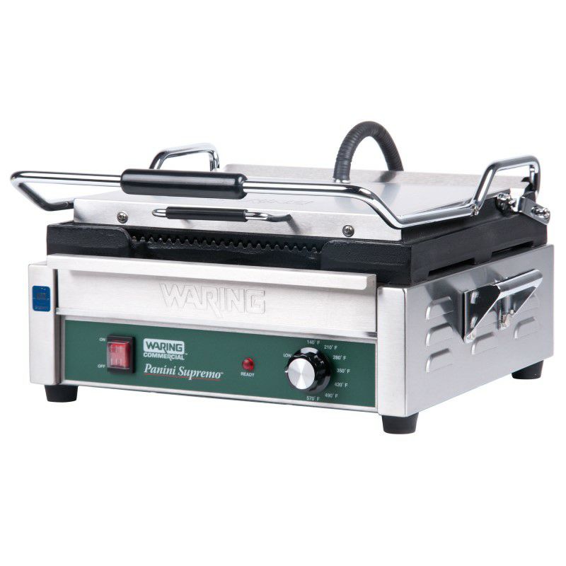 パニーニサンドイッチグリルプレス業務品質溝あり37×28ワーリングWaringWDG250GroovedTop&SmoothBottomPaniniSandwichGrill-141/2"x11"CookingSurface-120V,1800W家電