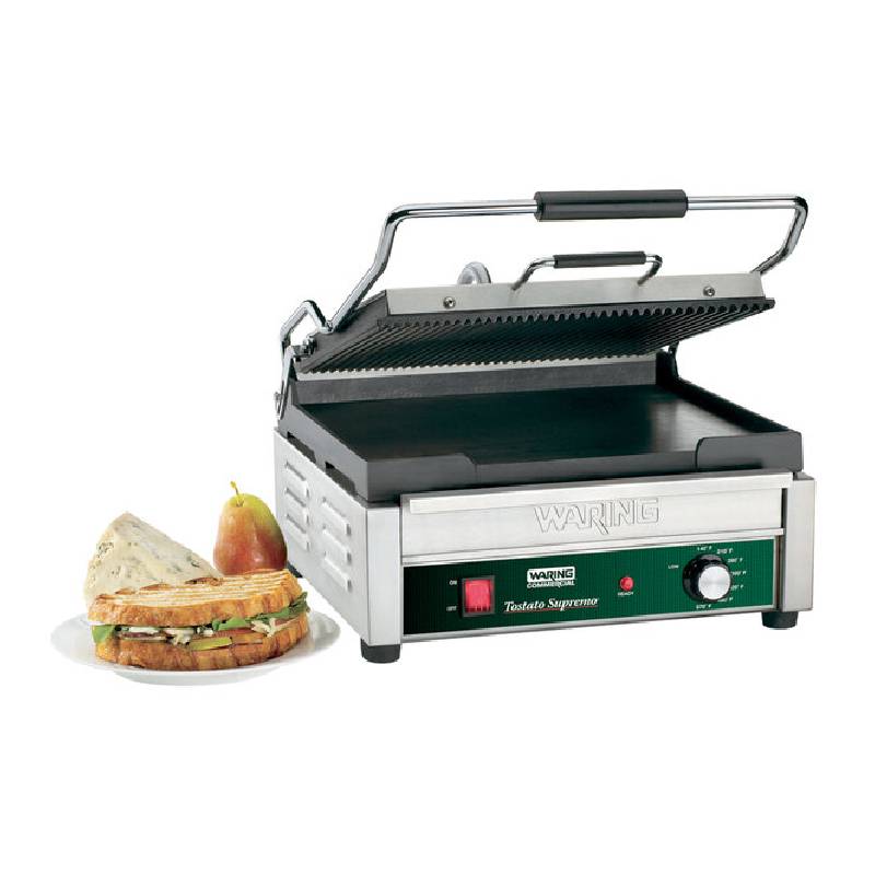 パニーニサンドイッチグリルプレス業務品質溝あり37×28ワーリングWaringWDG250GroovedTop&SmoothBottomPaniniSandwichGrill-141/2"x11"CookingSurface-120V,1800W家電