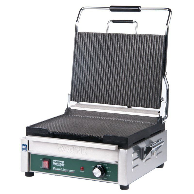 パニーニサンドイッチグリルプレス業務品質溝あり37×28ワーリングWaringWDG250GroovedTop&SmoothBottomPaniniSandwichGrill-141/2"x11"CookingSurface-120V,1800W家電