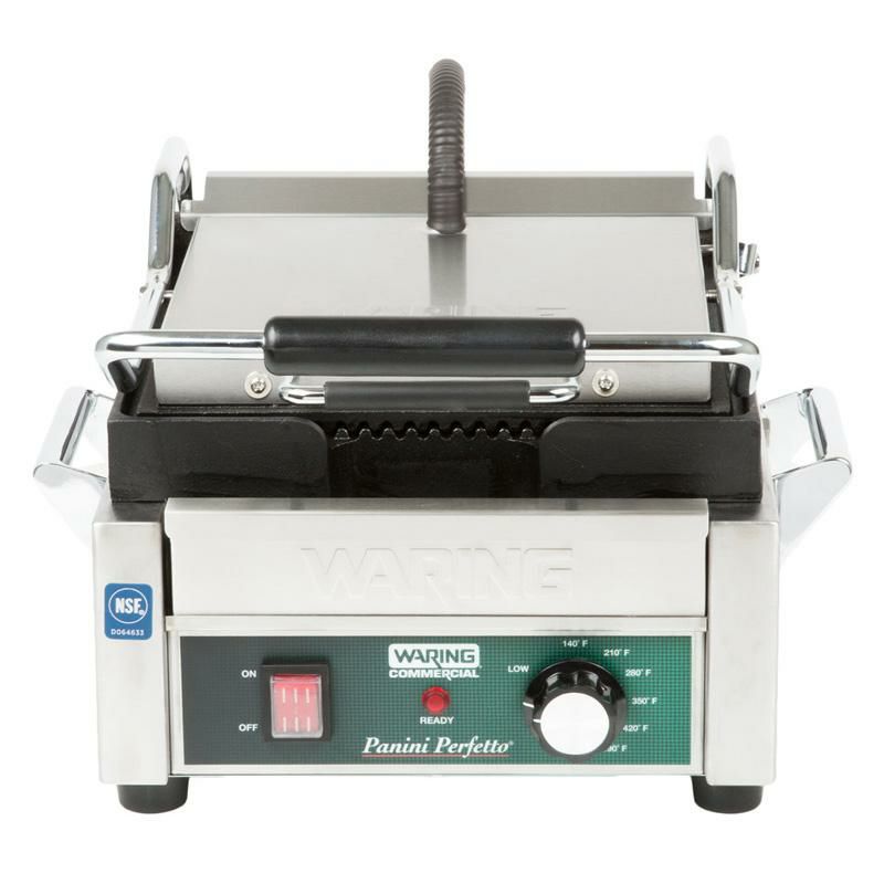 パニーニサンドイッチグリルプレス業務品質溝あり25×23ワーリングWaringWPG150PaniniPerfettoGroovedTop&BottomPaniniSandwichGrill-93/4"x91/4"CookingSurface-120V,1800W家電