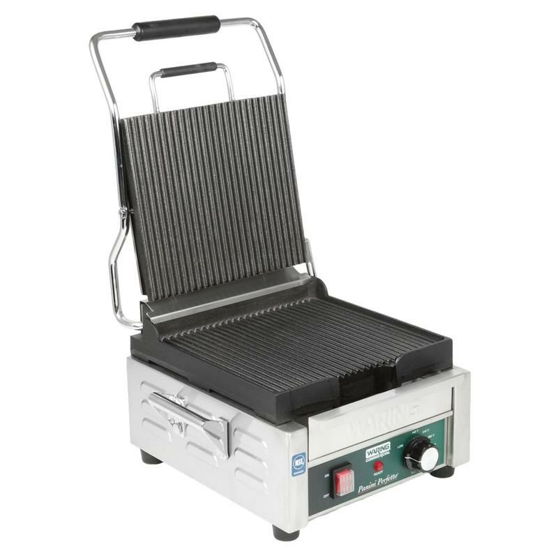 パニーニ サンドイッチ グリル プレス 業務品質 溝あり 25cm×23cm ワーリング Waring WPG150 Panini Perfetto Grooved  Top  Bottom Panini Sandwich Grill 3/4