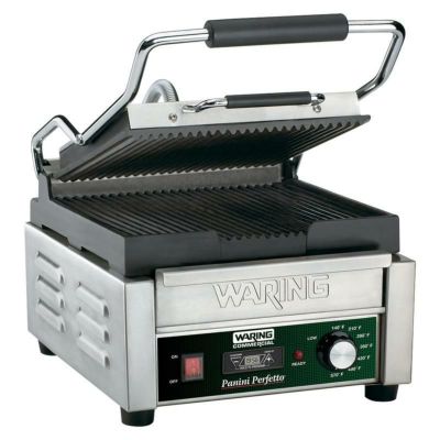 パニーニ サンドイッチ グリル プレス 業務品質 溝あり 25cm×23cm タイマー付 ワーリング Waring WPG150T Panini Perfetto Grooved Top & Bottom Panini Sandwich Grill with Timer - 9 3/4