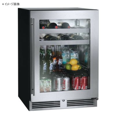 冷蔵庫業務品質ビバレッジクーラー60缶ワイン16本ガラスドアPerlick24"CommercialSeriesBeverageCenter-OverlayGlassDoor-RightHingeHC24BB-4-4R家電