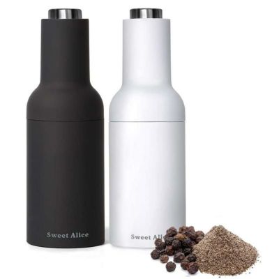 iTouchless Battery Powered Automatic Stainless Steel Pepper Mill and Salt  Grinder 