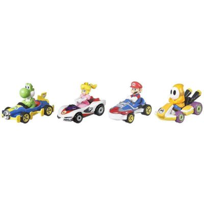 ホットウィールマリオカートおもちゃ4個セット車ヨッシーピーチヘイホーHotWheelsMarioKartVehicle4-Pack,Setof4Fan-FavoriteCharactersIncludes1ExclusiveModel,CollectibleGiftforKids&FansAges3YearsOld&Up