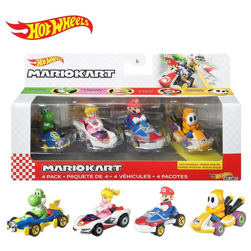 ホットウィール マリオカート おもちゃ 4個セット 車 ヨッシー ピーチ 