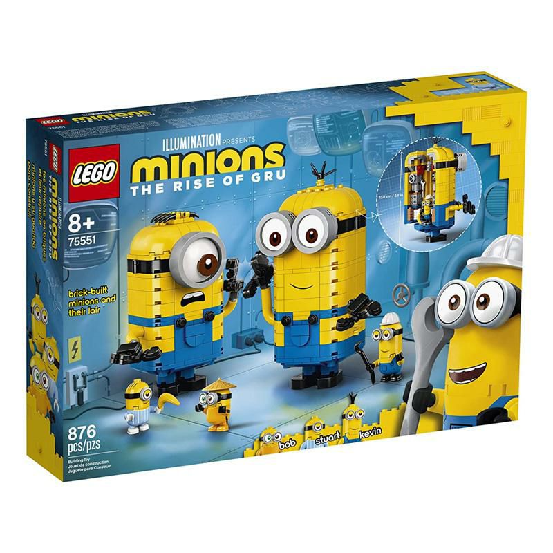 レゴミニオンと秘密基地75551LEGOMinions:Brick-BuiltMinionsandTheirLair(75551)BuildingKitforKids,GreatBirthdayPresentforKidsWhoLoveMinionToysandKevin,BobandStuartMinionCharacters,New2020(876Pieces)