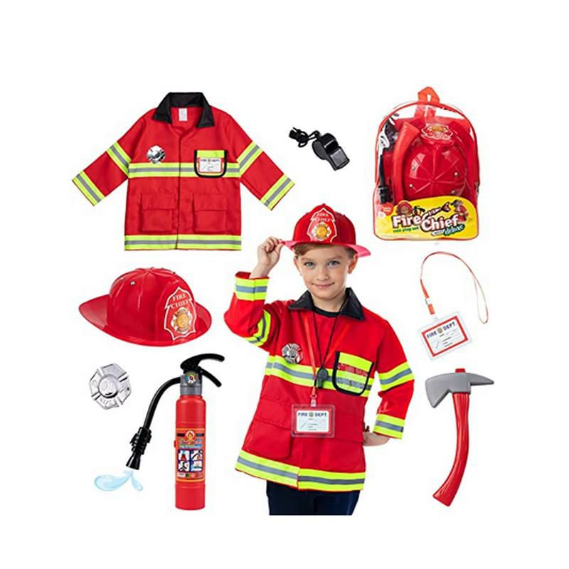 消防士子供用コスチュームコスプレおもちゃファイヤーマンBornToys8PCPremiumWASHABLEkidsFiremanCostumeToyforkids,Boys,Girls,Toddlers,andchildrenwithcompletefirefighteraccessories