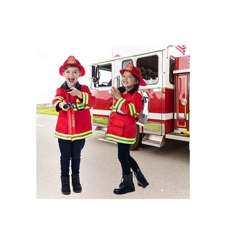 消防士子供用コスチュームコスプレおもちゃファイヤーマンBornToys8PCPremiumWASHABLEkidsFiremanCostumeToyforkids,Boys,Girls,Toddlers,andchildrenwithcompletefirefighteraccessories