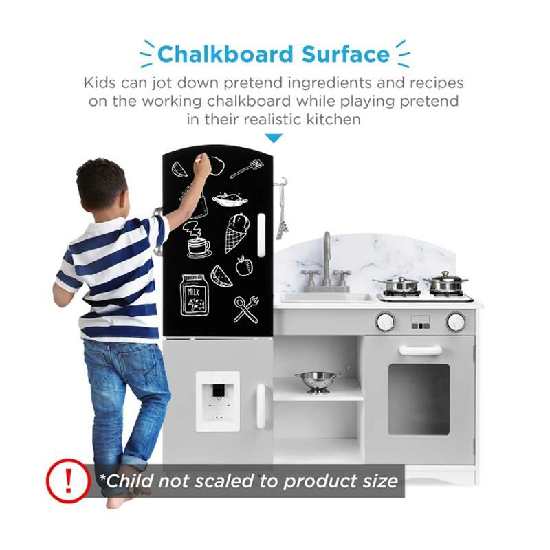 子供用台所キッチン料理おもちゃ本格的クッキング黒板音KidsPretendPlayKitchenCookToySetw/Chalkboard,Sounds,Accessories