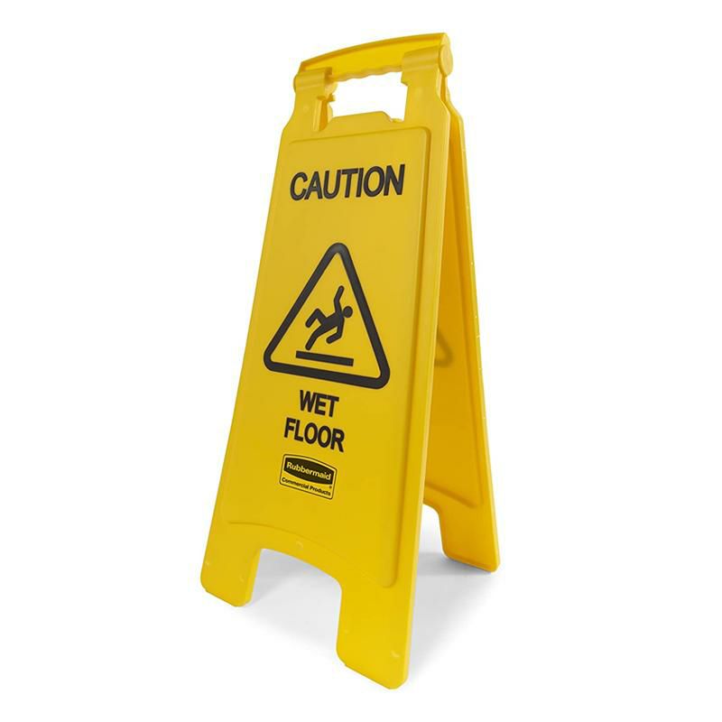 フロアサインスタンド足元注意すべり滑り濡れた床黄色立て看板RubbermaidCommercialProducts26Inch"CautionWetFloor"Sign,2-Sided,Yellow