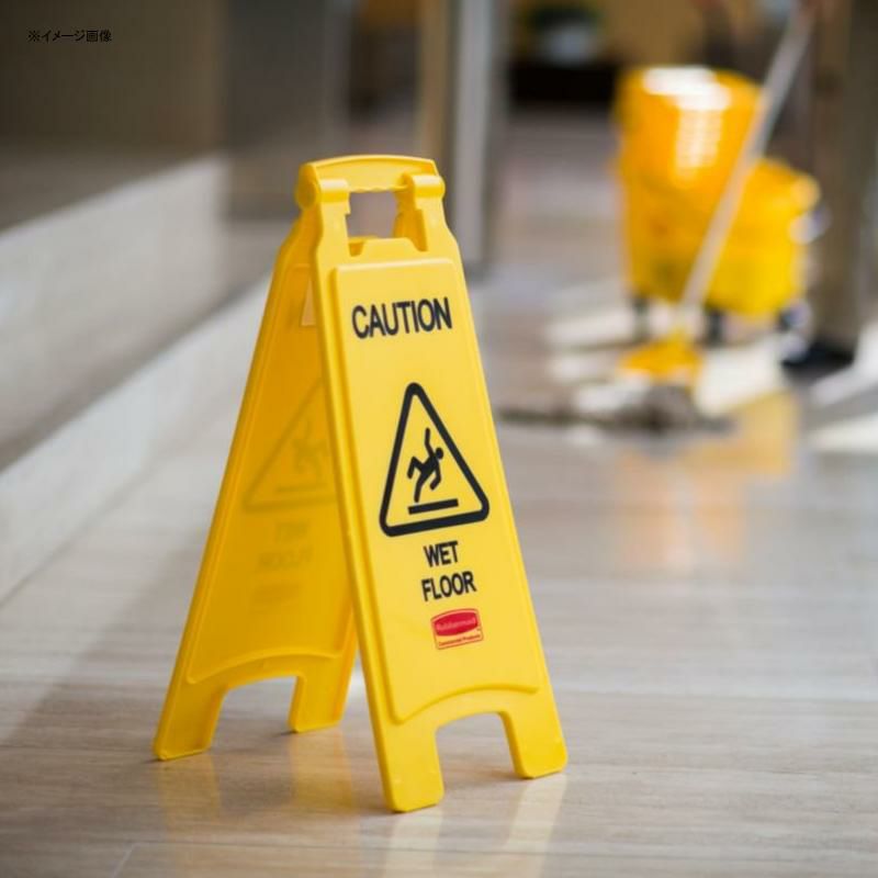 フロアサインスタンド足元注意すべり滑り濡れた床黄色立て看板RubbermaidCommercialProducts26Inch"CautionWetFloor"Sign,2-Sided,Yellow