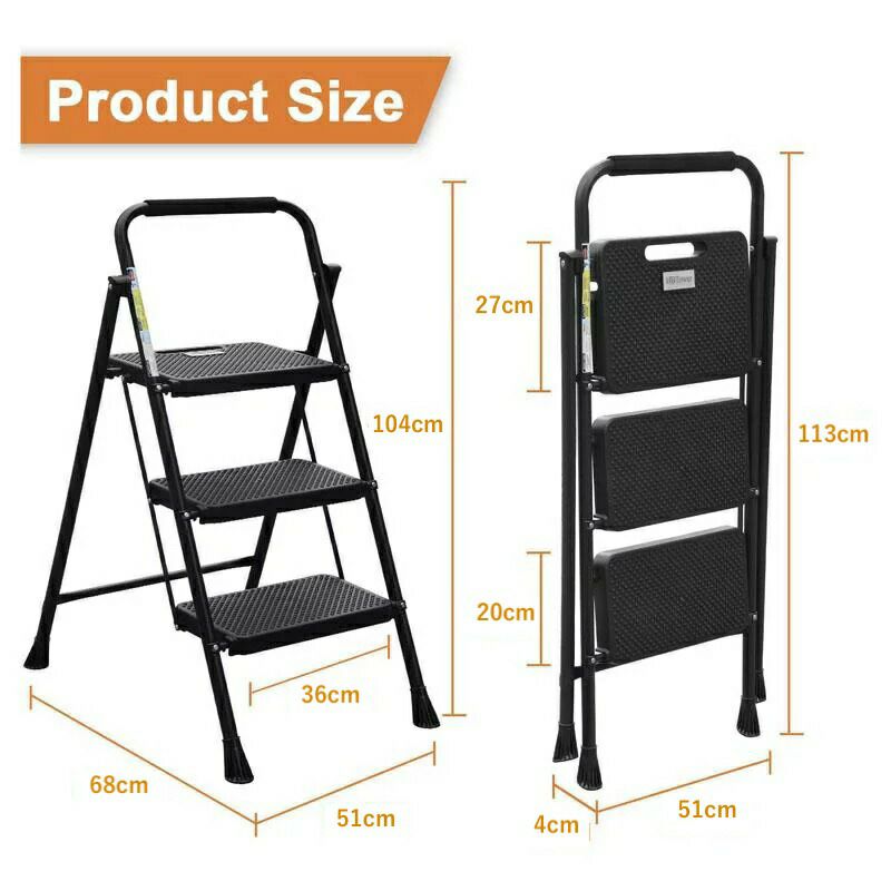 脚立折りたたみステップ3段高さ104cmアルミ227kgまでHBTower3StepLadder,FoldingStepStoolwithWideAnti-SlipPedal,500lbsSturdySteelLadder,ConvenientHandgrip,Lightweight,PortableSteelStepStool