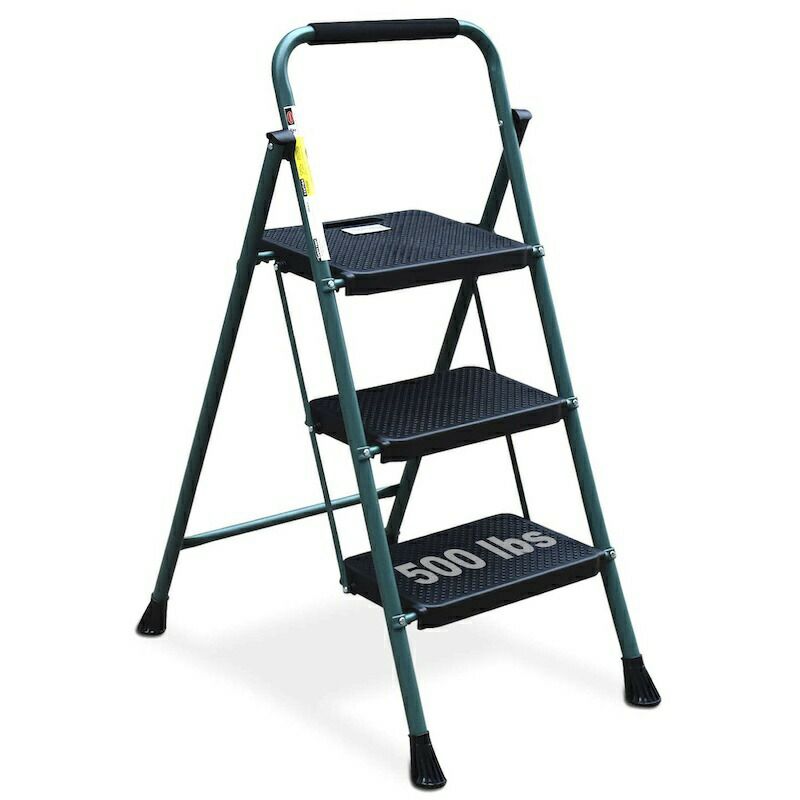 脚立折りたたみステップ3段高さ104cmアルミ227kgまでHBTower3StepLadder,FoldingStepStoolwithWideAnti-SlipPedal,500lbsSturdySteelLadder,ConvenientHandgrip,Lightweight,PortableSteelStepStool