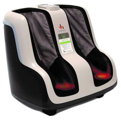 フットマッサージャー加温指圧足ケアHumanTouchReflexSOLFootandCalfRelaxationShiatsuMassagerwithHeatandVibration-PatentedTechnology-ExtendedHeight,AdjustableTiltBasewithUnderFootMassageRollers,BlackandWhite家電