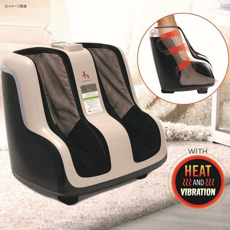 フットマッサージャー加温指圧足ケアHumanTouchReflexSOLFootandCalfRelaxationShiatsuMassagerwithHeatandVibration-PatentedTechnology-ExtendedHeight,AdjustableTiltBasewithUnderFootMassageRollers,BlackandWhite家電