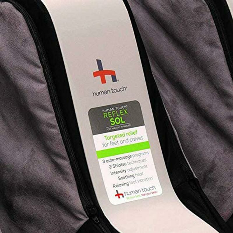 フットマッサージャー加温指圧足ケアHumanTouchReflexSOLFootandCalfRelaxationShiatsuMassagerwithHeatandVibration-PatentedTechnology-ExtendedHeight,AdjustableTiltBasewithUnderFootMassageRollers,BlackandWhite家電