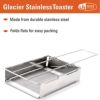 折りたたみステンレストースターメッシュアウトドアキャンプGSIOutdoorsGlacierStainlessSteelToasterThat'sCollapsibleandHand-HeldforCamping