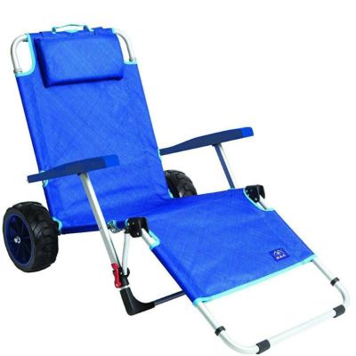 2-in-1 カート 折りたたみ 椅子 ビーチ ラウンジチェア タイヤ アウトドア キャンプ MacSports 2-in-1 Outdoor Beach Cart + Folding Lounge Chair w/Lock | Tanning, Sunbathing, Lounging, Pool, Backyard, Porch 