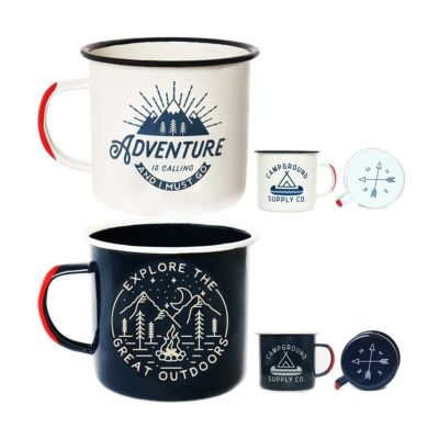 エナメルキャンピングマグ455mlホーロー2個セットアウトドアAdventureEnamelCampingMug-2PackLARGE16ozofLove,MorningCoffeeMug-(455ml)TinCupCampfireMugForOutdoors,BreakfastWanderlustTravelCupForTheHappyCamper!