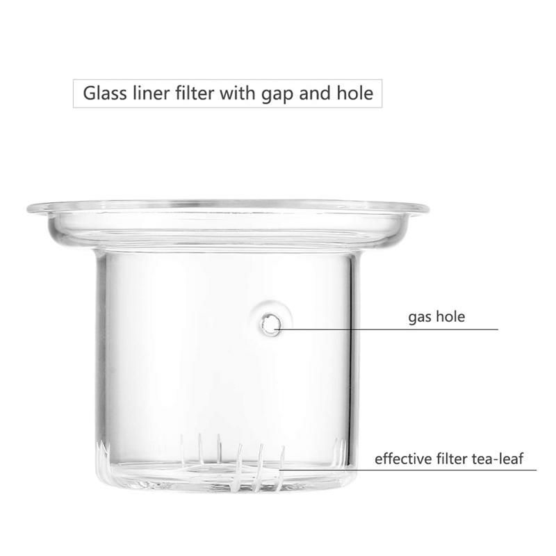 ティーポット急須ガラスフィルター付450ml直火可StovetopSafeGlassTeapotWithLinerFilter,15OunceGlassTeaMakerWithWoodenHandle,MiniOfficeBoilTeaWareforLooseLeaf