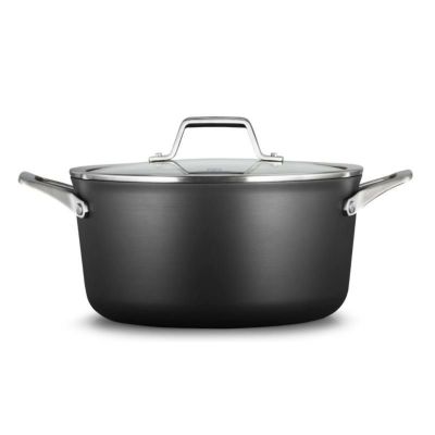 両手鍋5.7Lストックポットフタ付カルファロンプレミアハードアルマイトCalphalonPremierHard-AnodizedNonstick6-QuartStockPot&Cover