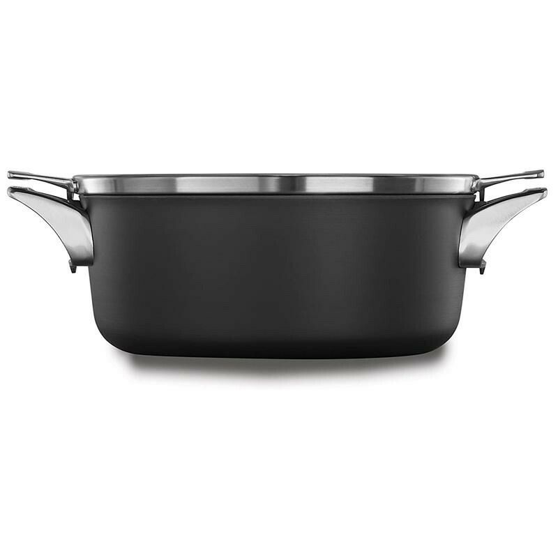 両手鍋4.7Lダッチオーブンフタ付カルファロンプレミアハードアルマイトスペースセーブCalphalonPremierSpace-SavingHard-AnodizedNonstickCookware,5-QuartDutchOvenwithCover