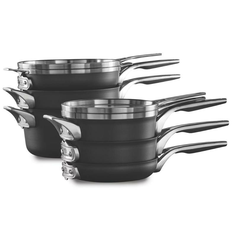 フライパン片手鍋10点セットカルファロンプレミアハードアルマイトスペースセーブCalphalonPremierSpace-SavingHard-AnodizedNonstickCookware,10-PieceSet