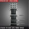 フライパン片手鍋10点セットカルファロンプレミアハードアルマイトスペースセーブCalphalonPremierSpace-SavingHard-AnodizedNonstickCookware,10-PieceSet