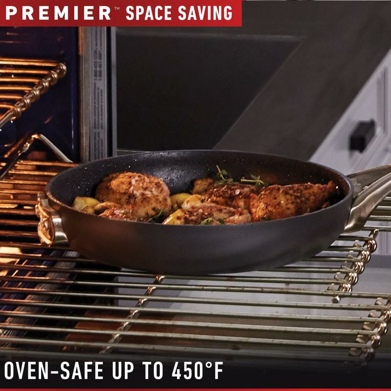 フライパン片手鍋10点セットカルファロンプレミアハードアルマイトスペースセーブCalphalonPremierSpace-SavingHard-AnodizedNonstickCookware,10-PieceSet