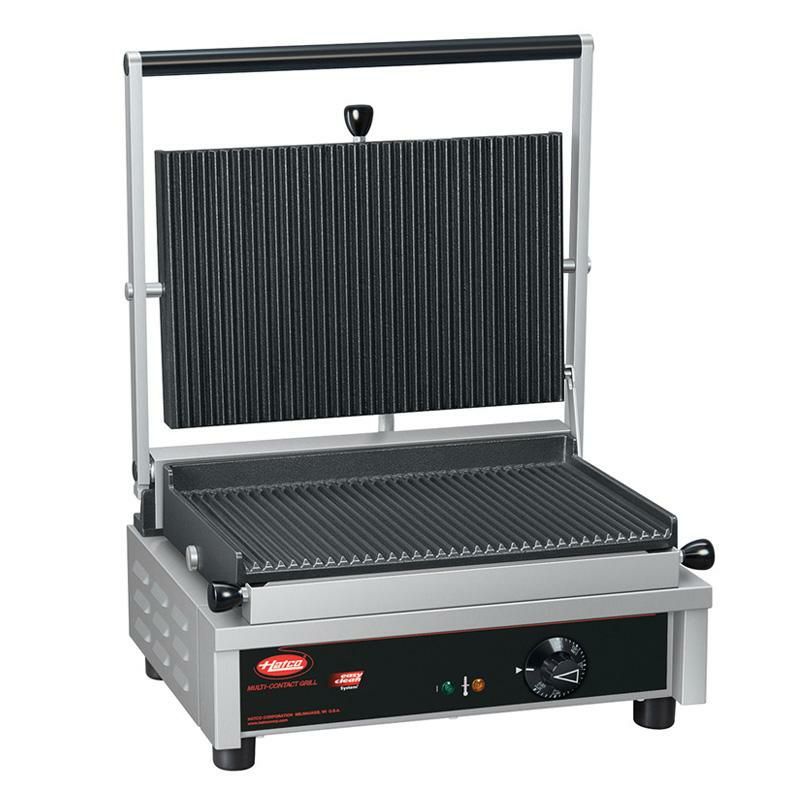 パニーニサンドイッチグリルプレス業務品質マルチコンタクト溝あり35×23HatcoMCG14GMultiContactPaniniSandwichGrillwithGroovedCastIronPlates-133/4"x9"CookingSurface-120V,1800W家電