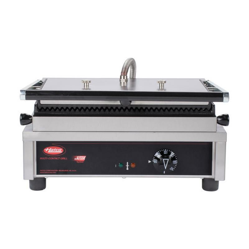 パニーニサンドイッチグリルプレス業務品質マルチコンタクト溝あり25×23HatcoMCG10GMultiContactPaniniSandwichGrillwithGroovedCastIronPlates-10"x9"CookingSurface-120V,1800W家電